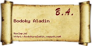 Bodoky Aladin névjegykártya
